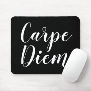 Carpe Diem black and white script typography Musmatta