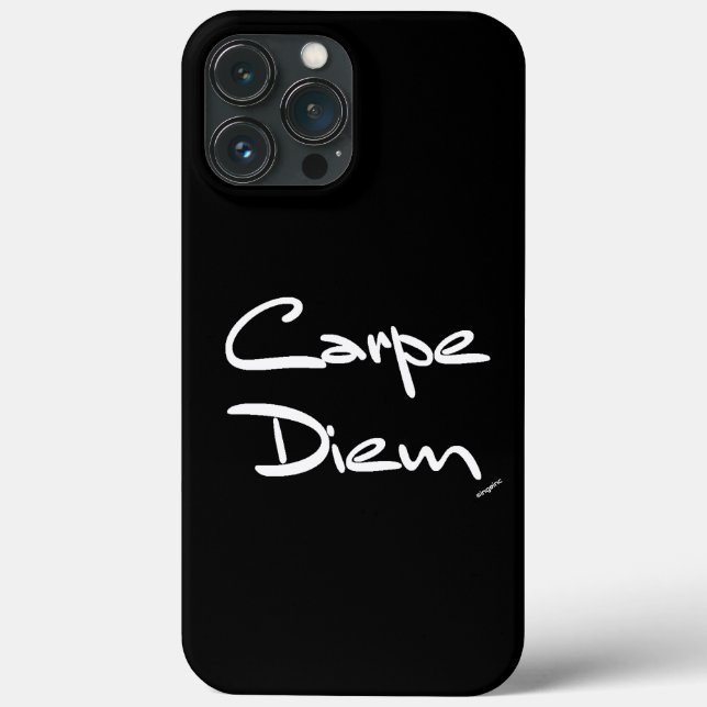 CARPE DIEM Black White Typography Coola iphone cas (Baksida)