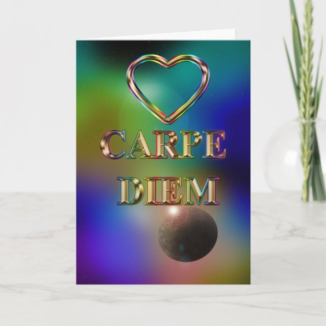 Carpe Diem blank card cosmos rainbow eart Kort (Framsida)