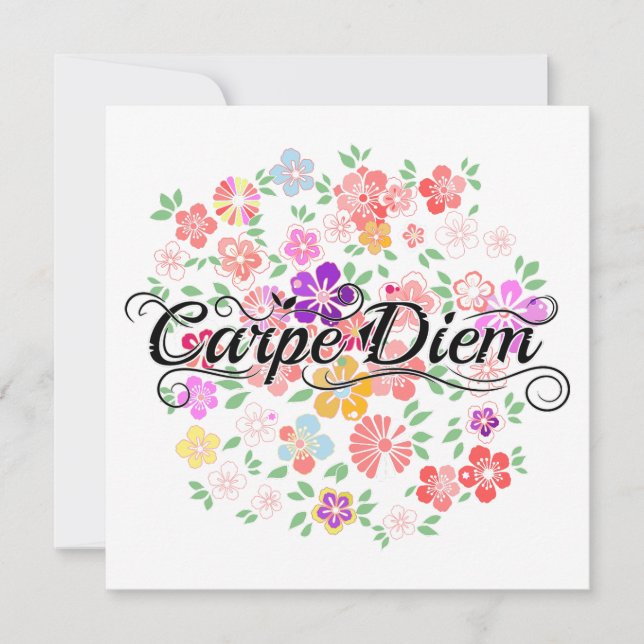 Carpe Diem Blommigt Garden Kort (Framsida)