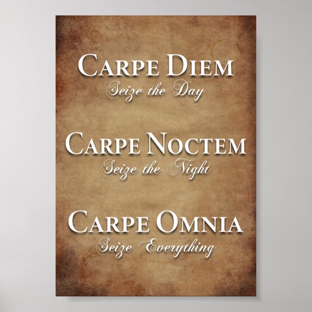 Carpe Diem, Carpe Noctem, Carpe Omnia Poster (Framsidan)