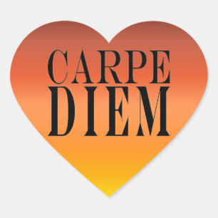 Carpe Diem eize Day Latin Quote Happity Hjärtformat Klistermärke
