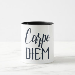 Carpe Diem Fånga Dagen Svart Typ Mugg