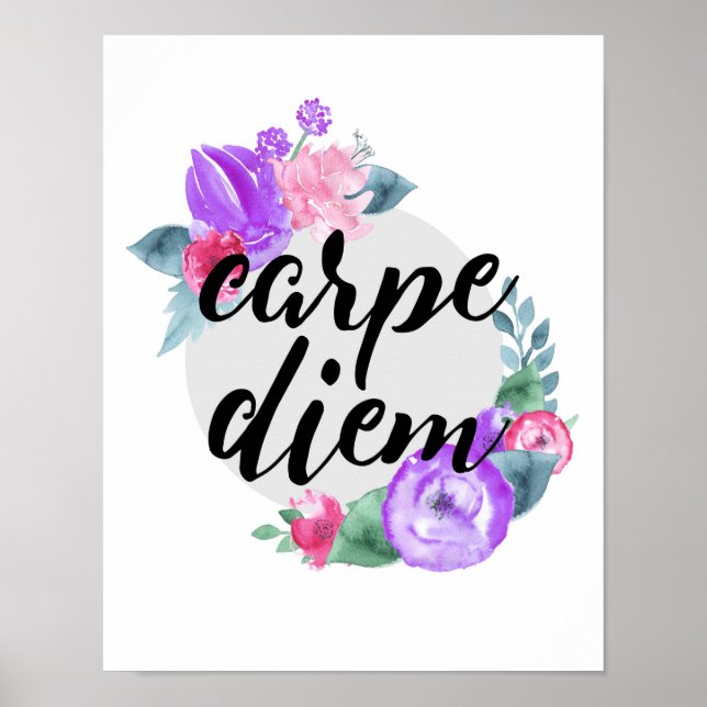 Carpe Diem - Flower - White Poster (Framsidan)