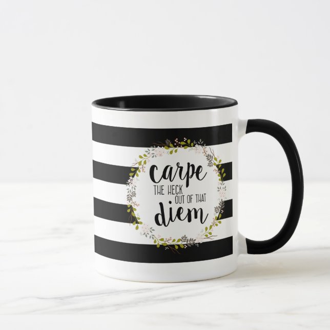 Carpe Diem Funny Inspirating Typography-citat Mugg (Höger)