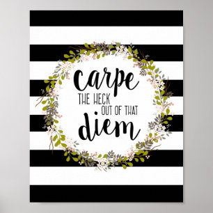 Carpe Diem Funny inspirationsincitationstecken Skr Poster