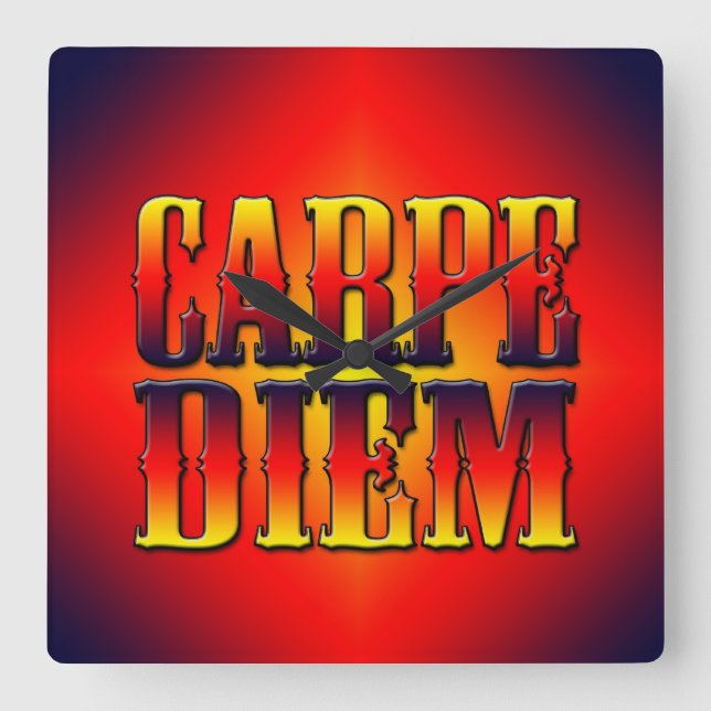 Carpe Diem Fyrkantig Klocka (Framsida)