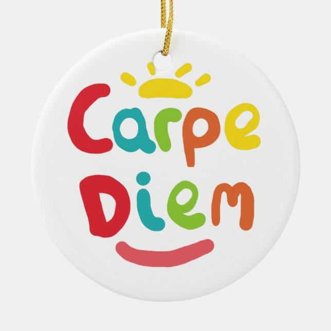 Carpe Diem Julgransprydnad Keramik (Framsidan)
