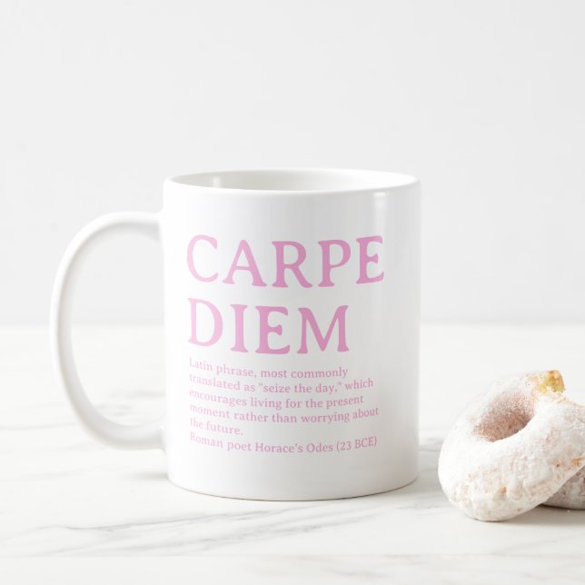 Carpe Diem latin quote Kaffemugg (Med munk)