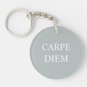 Carpe Diem Latin Quote Nyckelring - Grått
