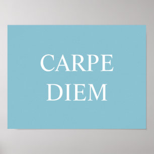 Carpe Diem Latin Quote Skriv ut - Turkos Poster