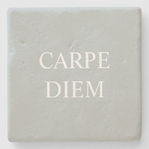 Carpe Diem Latin Quote Stone Underlägg - Grått