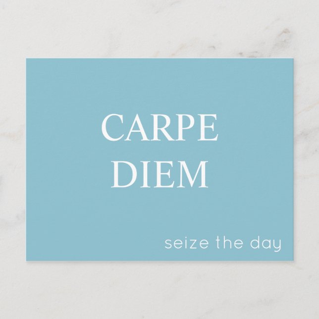 Carpe Diem Latin Quote-vykort - turkos Vykort (Framsida)