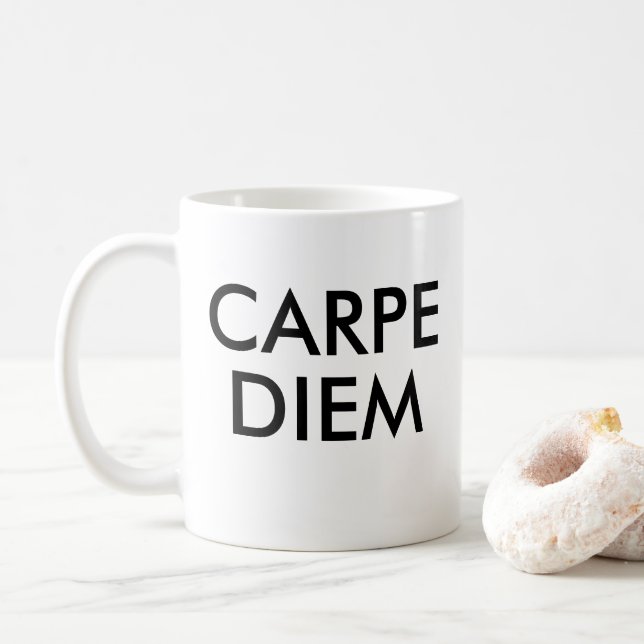 Carpe Diem latinsk citat Kaffemugg (Med munk)