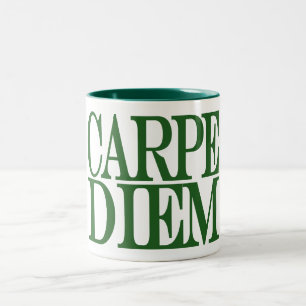 Carpe Diem latinsk citationsteckenmugg Två-Tonad Mugg