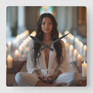 CARPE DIEM - Meditation - Yoga Fyrkantig Klocka