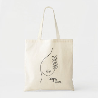 Carpe Diem Minimalistic Tote Tygkasse