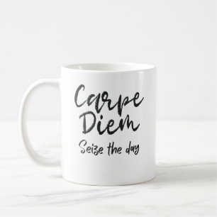 Carpe Diem Mörk Akademi Vintage Typografi Kaffemugg