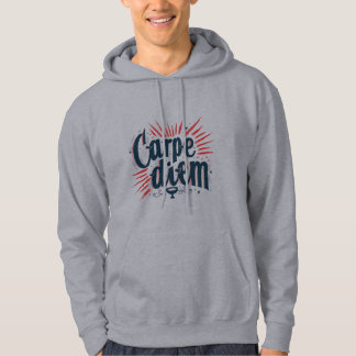 Carpe Diem Motiverande Grafisk T-Shirt Hoodie