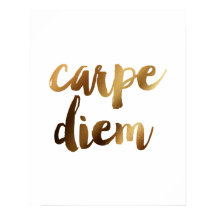 "Carpe Diem" Poster av Guld-penselmotivcitat