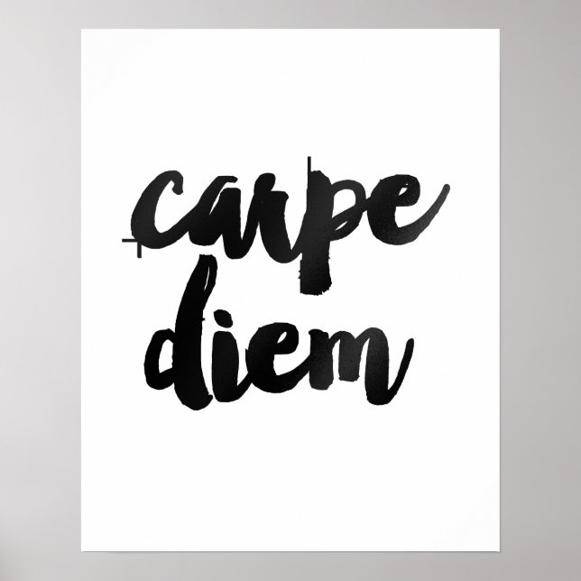"Carpe Diem" Poster av Guld-penselmotivcitat (Framsidan)