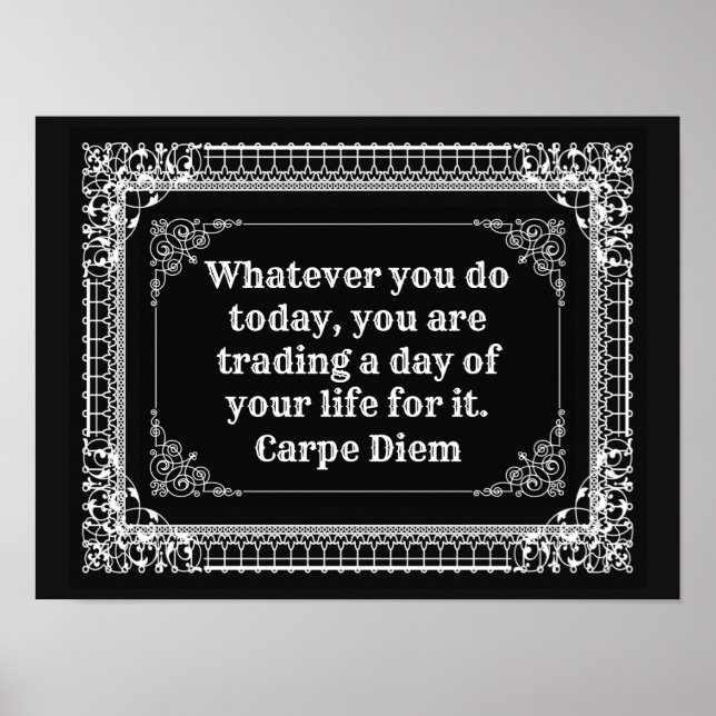 Carpe Diem Poster för raming (Framsidan)