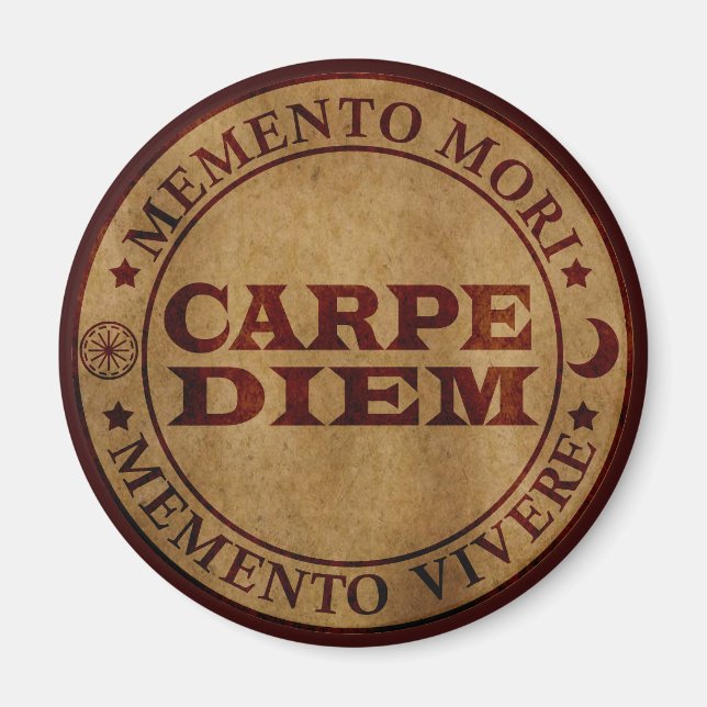 Carpe diem Seize Day Memento mori Magnet (Framsidan)