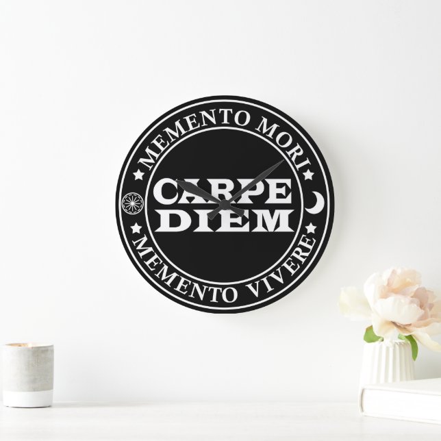 Carpe diem Seize day Mmenro mori Stor Klocka (Hem)