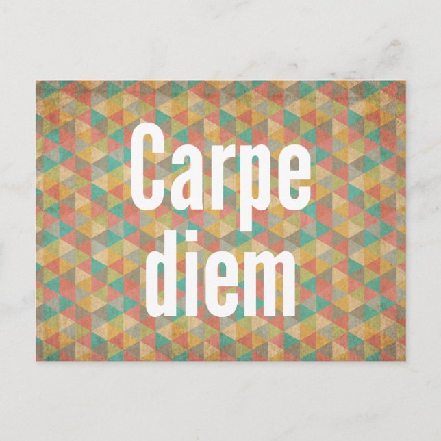 Carpe diem, Seize day, Motivational Quotes Vykort (Framsida)