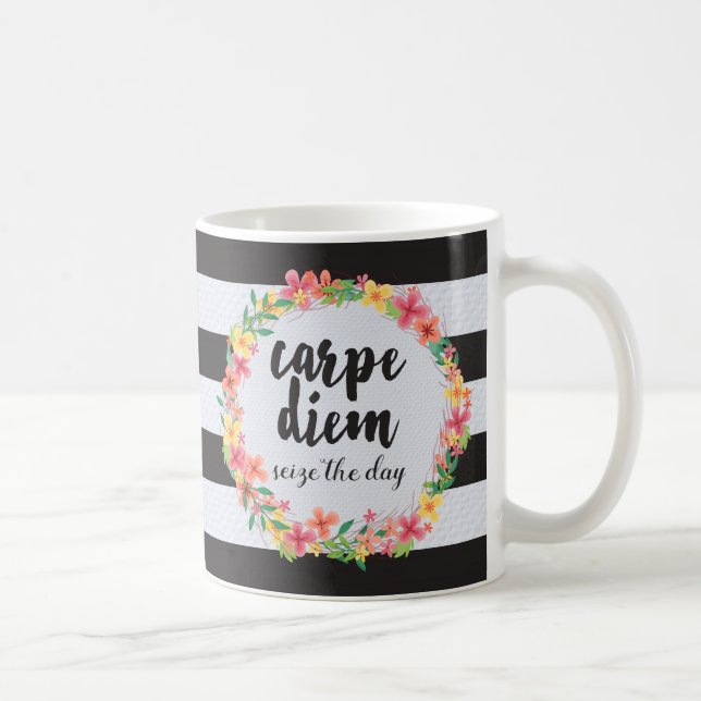 Carpe Diem/Seize Day Quote Kaffemugg (Höger)