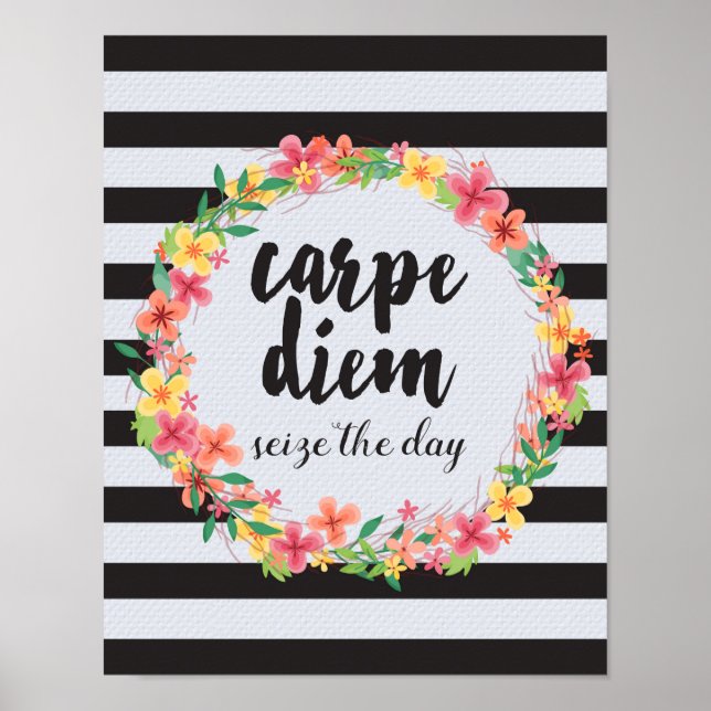Carpe Diem/Seize Day Quote Poster (Framsidan)