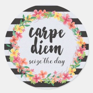 Carpe Diem/Seize Day Quote Runt Klistermärke