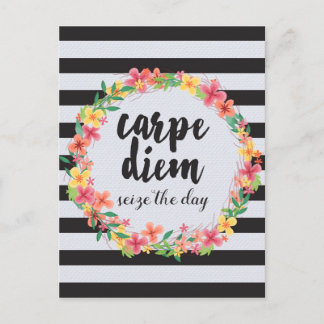 Carpe Diem/Seize Day Quote Vykort