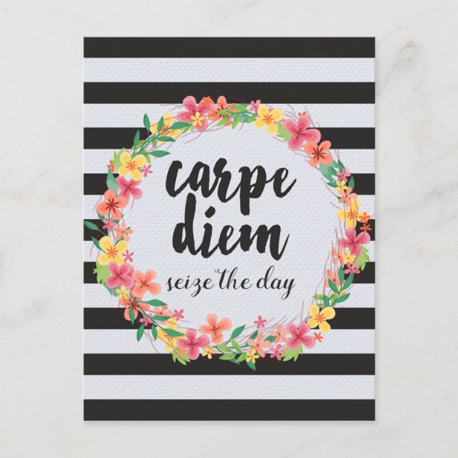Carpe Diem/Seize Day Quote Vykort (Framsida)