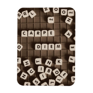 Carpe Diem Skalade Brev-plattor Magnet