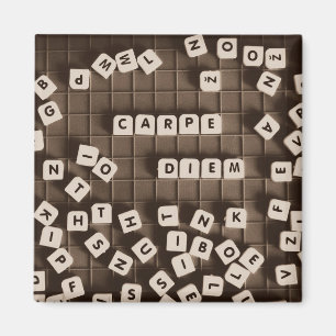 Carpe Diem Skalade Brev-plattor Magnet