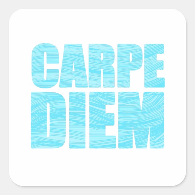 Carpe Diem Square Sticker Fyrkantigt Klistermärke (Framsida)