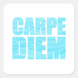 Carpe Diem Square Sticker Fyrkantigt Klistermärke