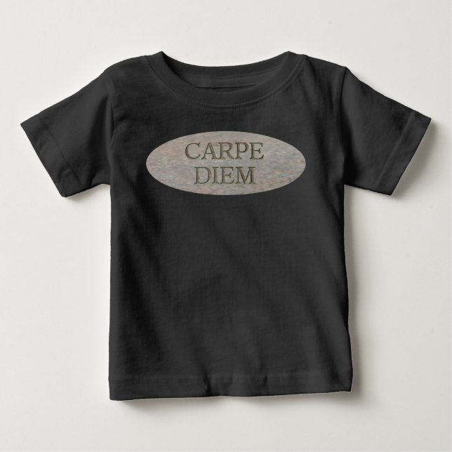 Carpe Diem Stone baby black T-shirt (Framsida)