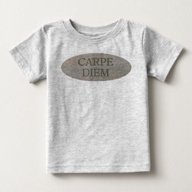 Carpe Diem Stone baby grått T-shirt (Framsida)