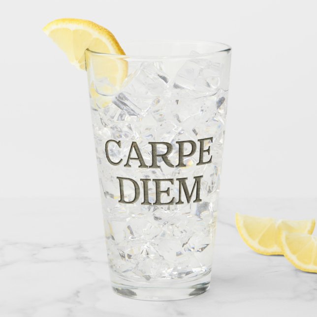 Carpe Diem Stone-glastumlare Glaskopp (Framsida Ice)