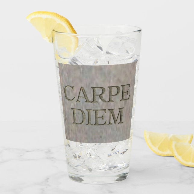 Carpe Diem Stone-glastumlare Glaskopp (Framsida Ice)