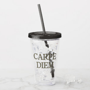 Carpe Diem Stone grått akryltumör Take Away Mugg