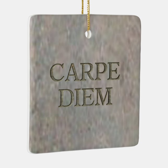 Carpe Diem Stone-kvadratiskt ornament (Höger)