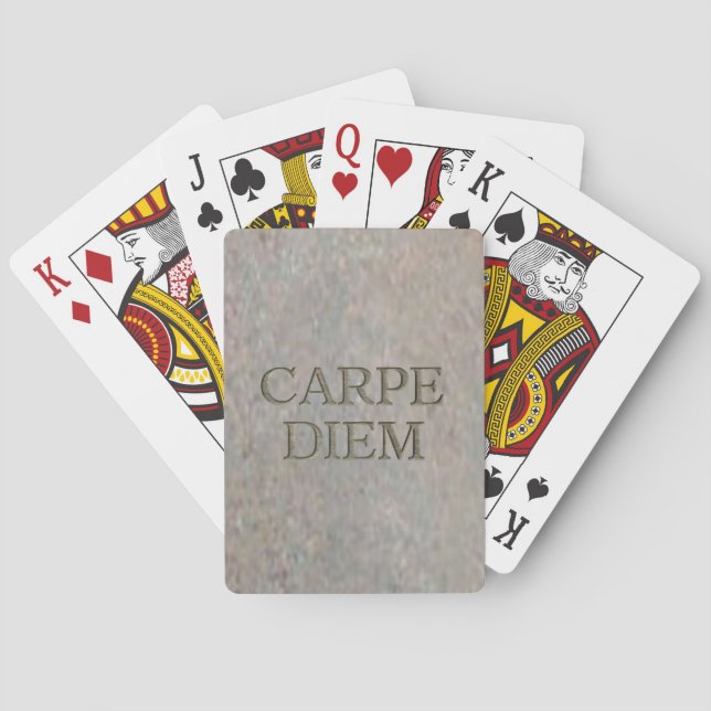Carpe Diem Stone Poker-spelkort Casinokort (Baksidan)