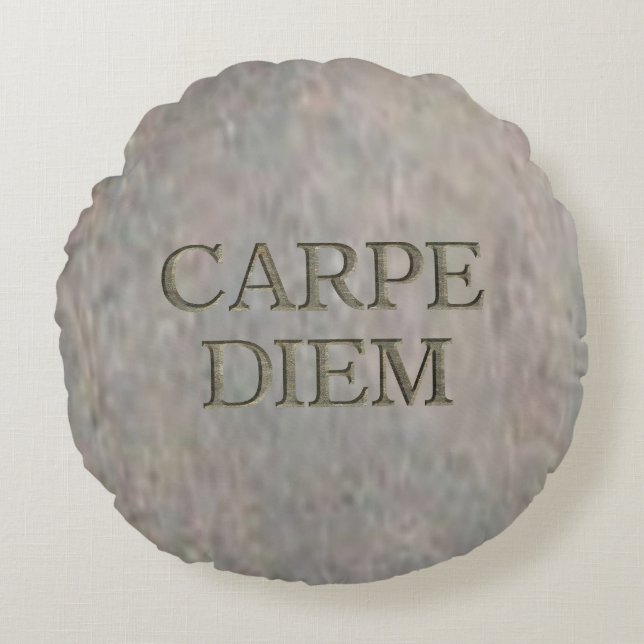 Carpe Diem Stone round poly dekorativ kudde (Framsidan)