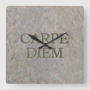 Carpe Diem Stone-väggklocka Fyrkantig Klocka