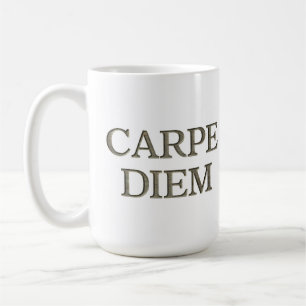 Carpe Diem Stone white mugg