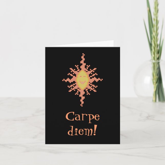 Carpe diem! Sunburst Notecard Kort (Framsida)