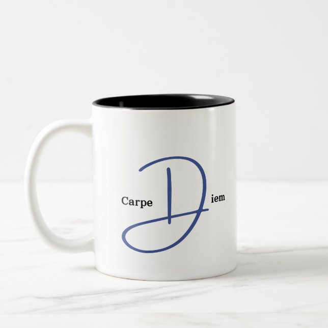 Carpe Diem Two-Tone Coffee Mugg (Vänster)